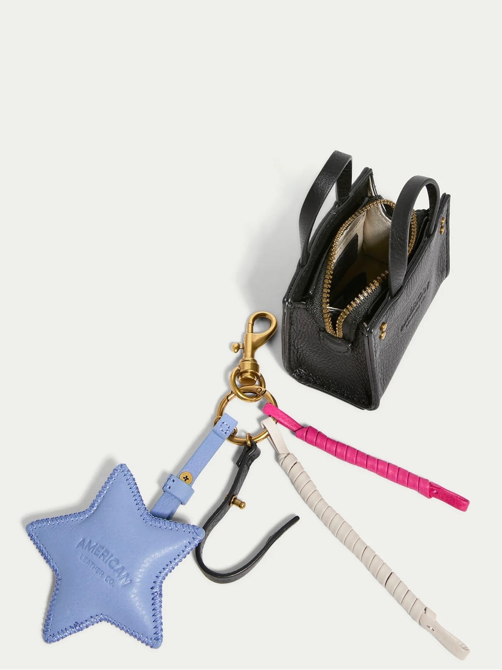 New NWT American Leather Co Charms set purse keychain blue star tiny bag cute - Picture 4 of 10